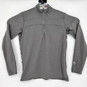 Mountain Hardwear Quarter Zip Pullover‎ Shirt Mens Medium Gray Long Sleeve